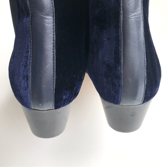 L.K. Bennett Becky Navy Velvet Ankle Boots - Picture 10 of 16